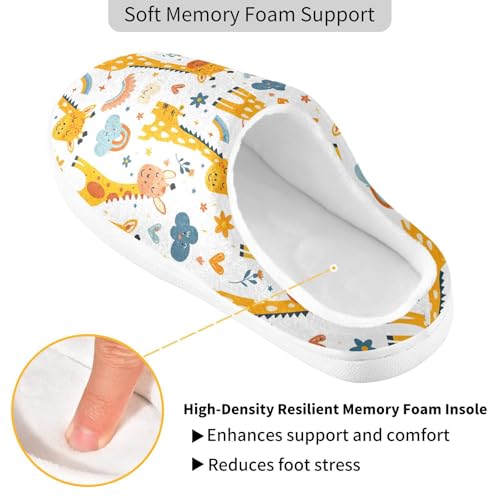 Womens Men's Cute Giraffe Slippers,Memory Foam Slippers for Home,Bedroom Slippers Fluffy Fuzzy Slippers House Shoes for Women Men 213442613