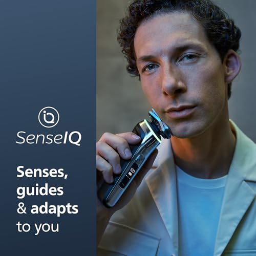 Philips Norelco Shaver Series 9000, Wet and Dry Electric Shaver, with Lift & Cut Shaving System and SenseIQ Technology, Pop-up Trimmer, Cleaning Pod, Charging Stand and Travel Case, Model S9987/85 - Image 4