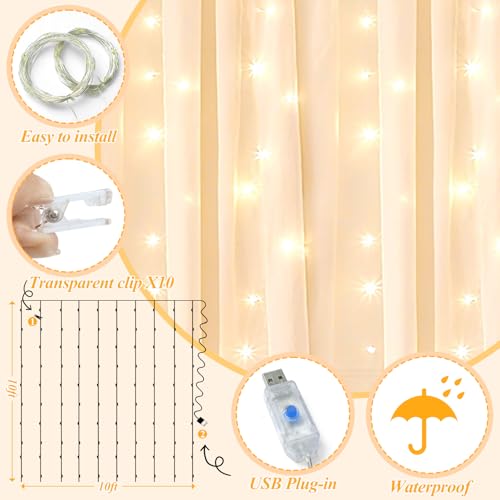 Ledido Fondo de Tul Champagne 10x10ft con Luces LED miniatura 3