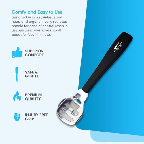 Image of YNR Callus Remover for Feet - Foot File Corn & Callus Remover, Pedicure Tool Includes 10 Replacement Heads, Heel Scrubber & Scraper, Corn Remover for Feet | (Black)