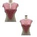 1 Sets (Front/Back) Pink/Red / Black/White Lace Neckline Collar Beautiful Flower Lace Applique Trim, Lace Fabric DIY Sewing Supplies(2Slices) (Pink)
