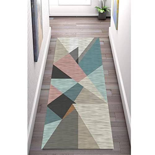 Teppich Läufer für Flur Küche rutschfest Nordischer Moderner Einfach Stil Küchenläufer Flurläufer Lang Polyester Teppichläufer, für Korridor Schlafzimmer Innen Wohnzimmer Cover