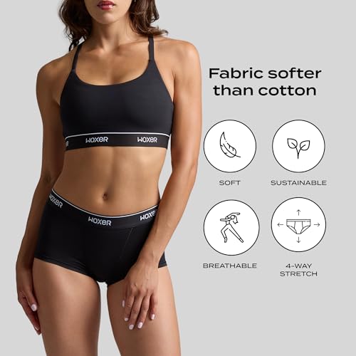 Image of Woxer Womens Boxer Briefs Underwear - Ultra Short Boyshorts Panties, Modal Fabric, Chafe-Free, Boxers for Sleep & Gym