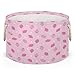 Cute Pink Strawberry Large Storage Basket Round Laundry Basket with Handle Organization Collapsible Storage Bins Box Hamper for Kids Toy Clothes Nursery Bedroom Living Room Decor
