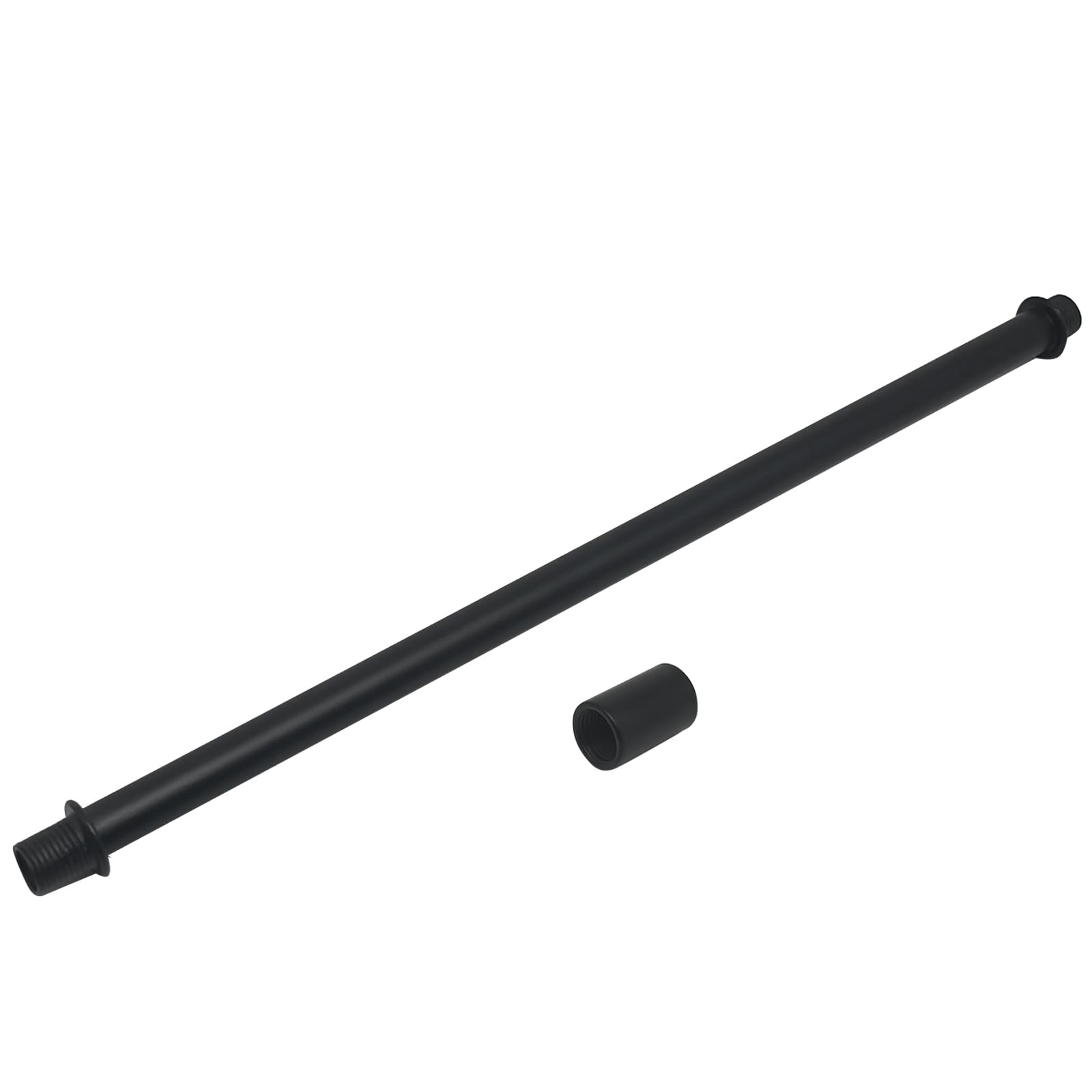 2pcs Black M10 Straight Pipe Lamp Stem Kit with Connector,Threaded Extension Rod Metal Lamp Parts Replacement,with 2pcs M10 Connector(Length:250mm/9.84")