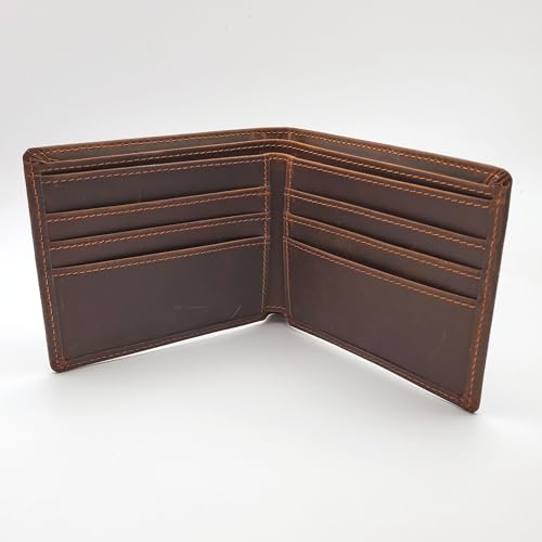 Celtic Shamrock Mens Leather Wallet, Free Engraved Personalization, Full Grain Italian Leather Bi-fold Wallet3