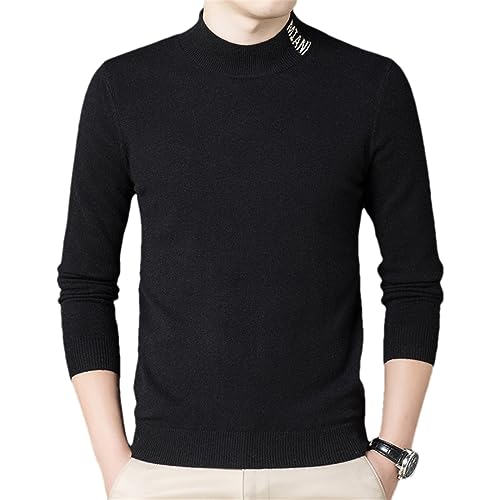 Alloaone Men Knit Pullover Half Turtleneck Knitted Sweater Designer Aesthetic Plain Trendy Jumper