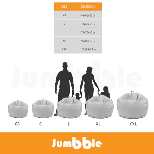 بين باج كلاسيك مستدير من الجلد الصناعي مع حشوة من خرز البوليسترين من جامبل | ت席 أنيق ومريح | خفيف الوزن وقابل للحمل | سهل التنظيف (أزرق داكن، مقاس L)