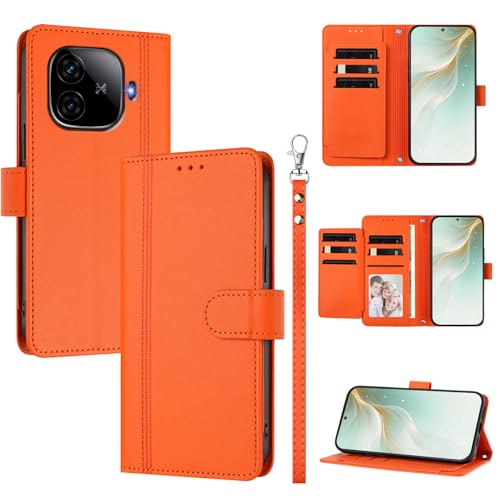 �X�}�z�P�[�X �Ή��@�� for Vivo IQOO Z9 5G / iQOO Z9 Turbo 5G �X�}�z�P�[�X�y�E�H���b�g�f�U�C�� �f���A���J�[�h�X���b�g �L���b�V�� �t���b�v���X�^���h �����h�~�zOrange