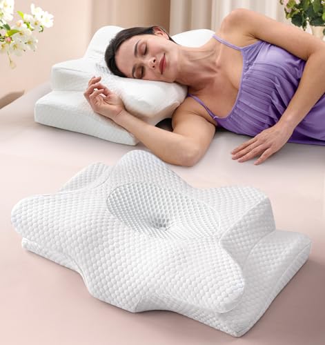 Dream Without Pain Cervical Neck Pillow for Sleeping, Ergonomic Side Sleeper Pillows for Adults, Cooling Orthopedic Pillow for Neck Relief Support, Memory Foam Pillows Back Stomach Sleepers