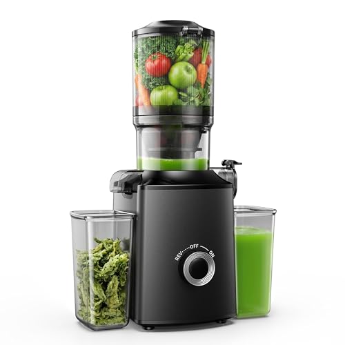 Image of EUHOMY Juicer Machines, 5.3 inch Wide Feed Chute Cold Press Juicer Machines