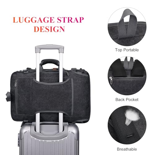 Image of WITZMAN Canvas Travel Backpack for Men Large Laptop Backpack Fit 16 inch Carry-on Airline Approved Shoulder Rucksack