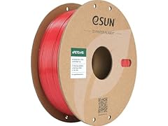 eSUN PETG 1,75 mm Filamento, filamento per stampante 3D ad alta velocità PETG+HS, precisione dimensionale +/- 0,03 mm, bobina da 1 kg (2,2 libbre) PETG ad alta velocità (Rosso solido, 1KG)