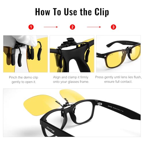 Image of MERRY'S Polarized Clip on Sunglasses Flip Up Metal Clip Attachments for Prescription Glasses