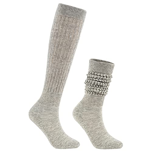Image of Century Star Knee High Slouch Socks for Women - 80s 90s Scrunch Socks Soft Leg Warmers Stacked Boot Socks Holiday Daily