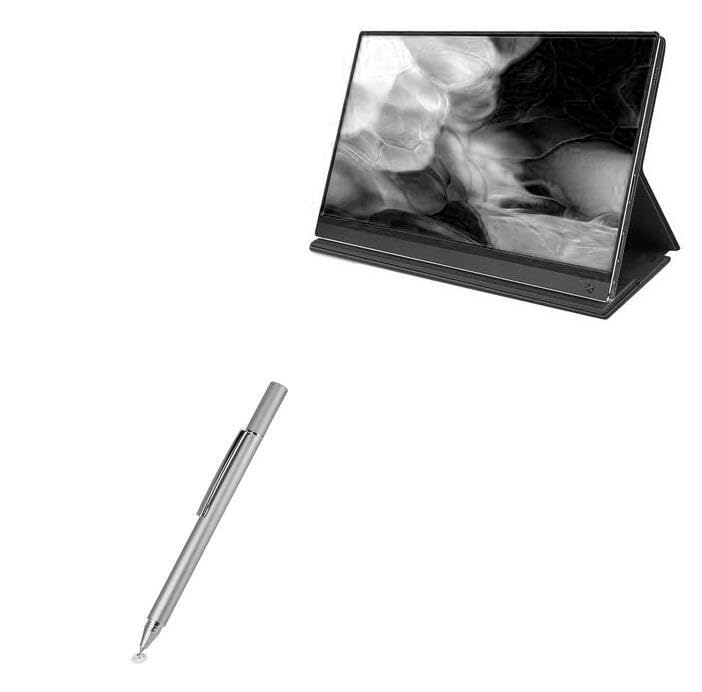BoxWave Stylus Pen Compatible with UPERFECT Y Portable Monitor Freestanding Touchscreen (15.6 in) - FineTouch Capacitive Stylus, Super Precise Stylus Pen - Metallic Silver