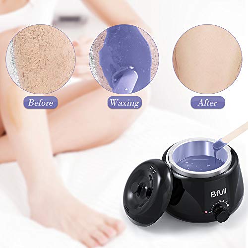 2020 Upgraded BFull Mini Wax Warmer, Instant Hair Removal Kit with 4 Pack Wax Beans, 20 Applicators, 10 Clean Collars, 3 Wax Melting Bowls for At-Home Waxing