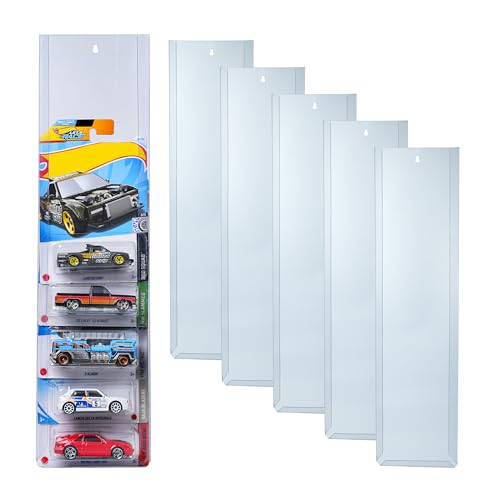 KASTUN 5 Pcs Diecast Display Case for Hot-Wheels Match-Box Toy Car Storage Organizer Compatible with Hot-Wheels Match-Box Packaged Cars Packaged Cars Display Wall Mount (5pcs)