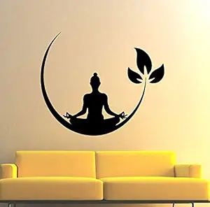 Techgifti Vinyl Religious Meditating Buddha Wall Sticker (117 x 100 cm)