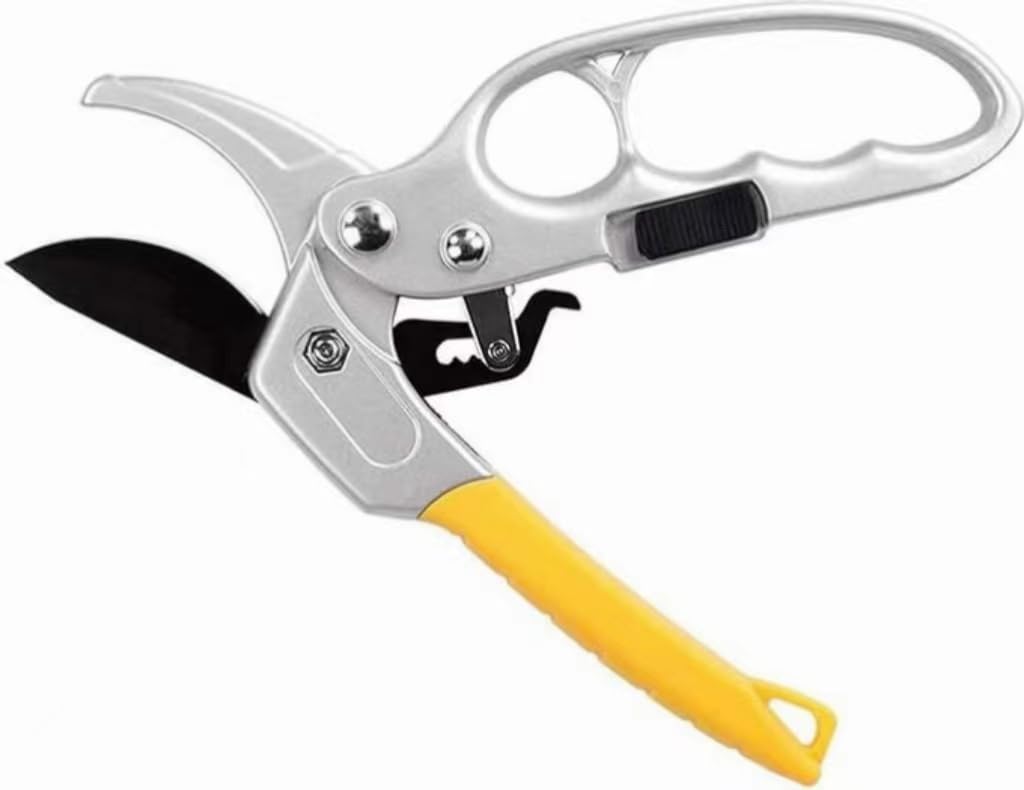 QCQHDU Garden Pruning Shears,Garden clippers Profession Ratcheting Pruning Shears,Garden Shears with Assisted,Sharp Gardening Scissors Action Gardening Tools for Cutting Rose,Floral,Tree,Hedge