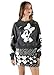Disney Minnie Mouse Womens Sweater Skirt Plaid Grey/Black X-Large