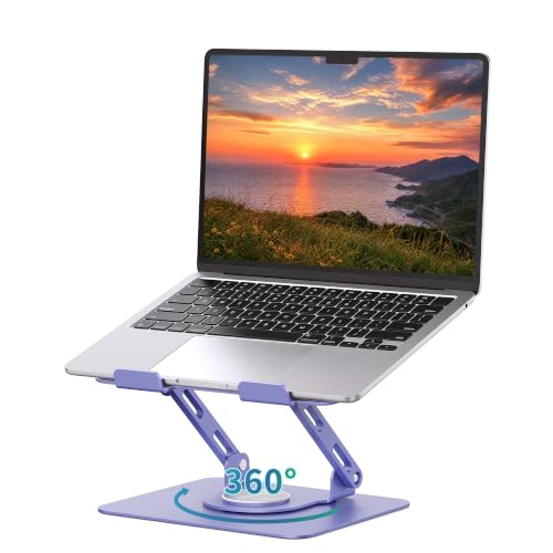 Image of SOUNDANCE 360 Rotating Laptop Stand, Adjustable Riser,10-17 inch, Purple