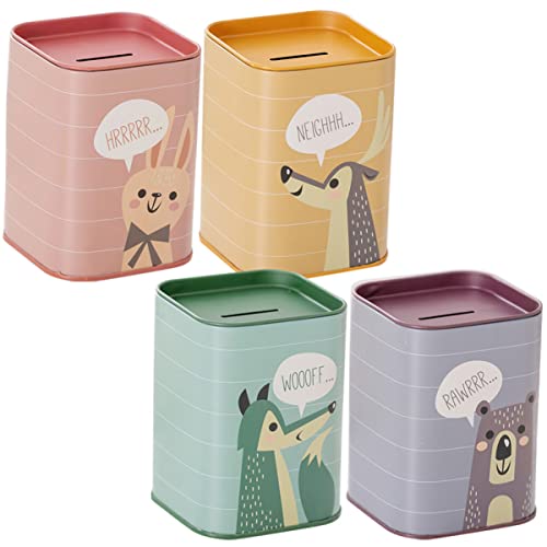 UPKOCH 4piezas Hucha Infantil De Animales De Cartón De Unidades Ahorro De Monedas Contenedor De Dinero para Niño Niña Diseño Compacto y Ligero para Escritorio Color Aleatorio