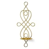 Material: hierro metal YZCKW Fiesta Candelabro Vela Luz Cena Inicio Colgante De Pared Pilar Decoración Candelabro Metal Dorado Candelero