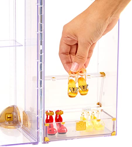 Rainbow High Deluxe Fashion Closet Playset - 400+ Fashionable Looks! Portable Clear Acrylic Toy Cabinet - 31+ Items, Clothes, Accessories and Storage Space. For Kids 6 to 12 Years