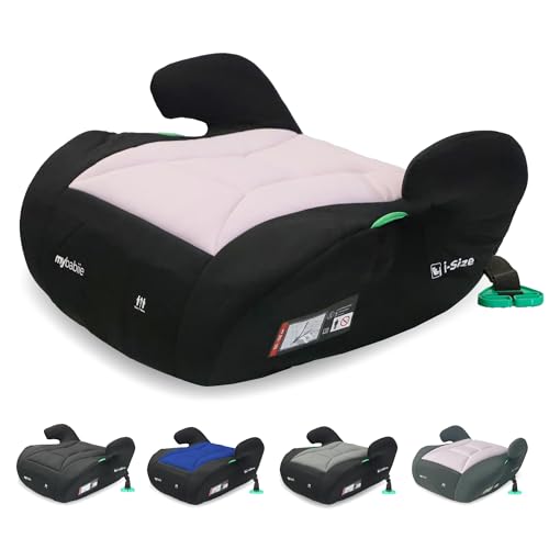 My Babiie MBCSB10 Alzador Coche Niño – Compacto y Ligero, i-Size Asiento Elevador, 6 a 12 Años, 125-150 cm, Silla Coche Grupo 3 - Rosa y Negro