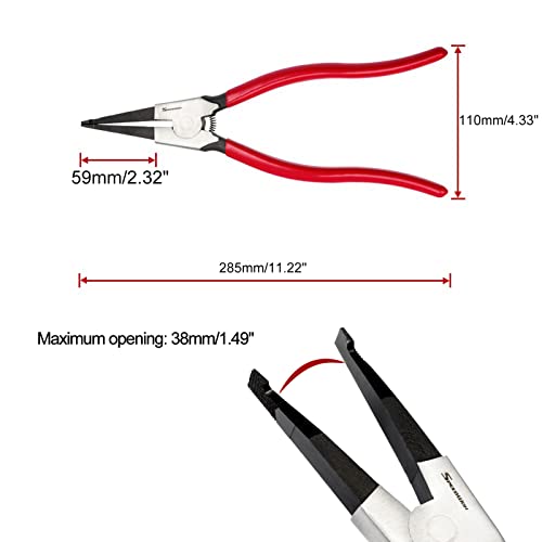 Image of SPEEDWOX 11 Inches Lock Ring Pliers Special Retaining Ring Pliers for Removing Installing Gearshift Locking Rings Angle Tip Circlip Plier Automobile Transmission Clutch Shafts Tool