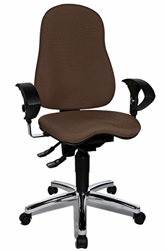 Topstar SI59UG08, Sitness 10 ergonomischer Bürostuhl, Schreibtischstuhl, inkl. höhenverstellbaren Armlehnen, Bezugsstoff dunkelbraun