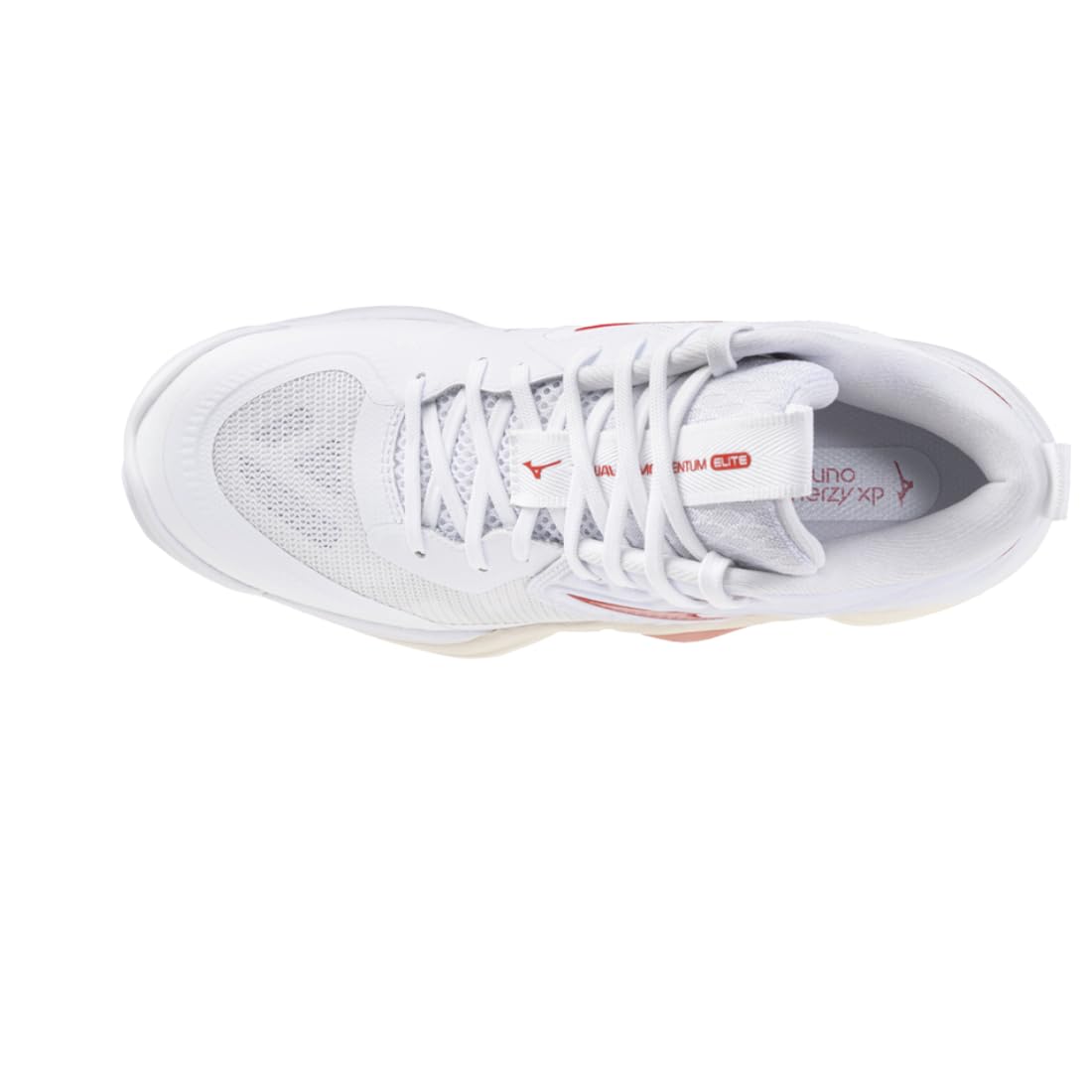 Mizuno Wave Momentum Elite Mid, Scarpe da Pallavolo Mid-Top, Bianco e Rosso, con Ammortizzazione Enerzy