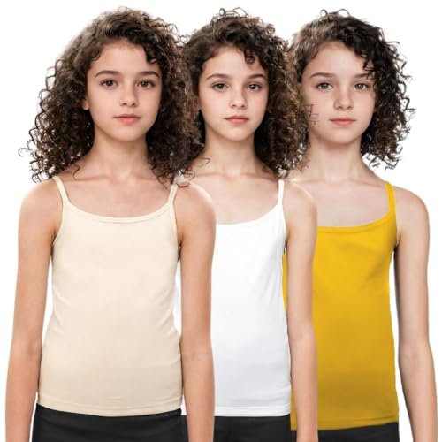 Image of Adira | Cotton Camisole for Beginners | Beginners Cami for Puberty | Flat Padding for Nipple Coverage | Confidence for School & Home | Soft Stretchy Cotton | Pack of 3