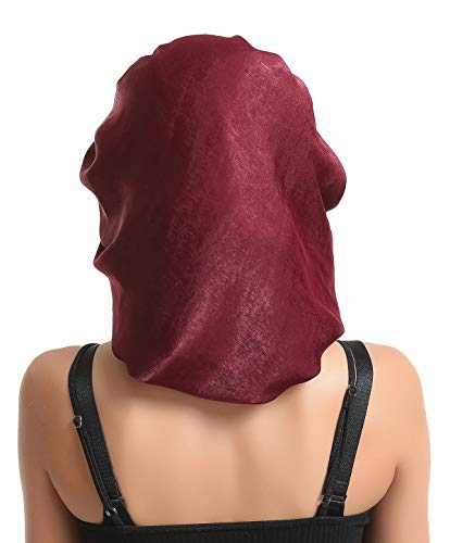 Satin Silk Bonnet Sleep Cap - Printing Soft Extra Large Wide Band S Women Night Hat for Long Curly Natural Hair Cap Salon Silk Scarf Chemo Patient Slouch Slouchy, Christmas Santa Day Gifts for Women - Thumbnail 4