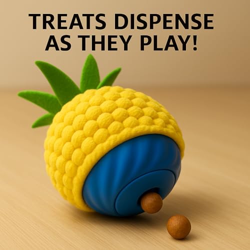 Petgravity Interactive Dog Toy - Automatic Moving Dog Treat Dispenser Ball - Rechargeable Canine Enrichment Toy For Boredom, Puzzle Play And Mental Stimulation - Durable Play (Pineapple) - 7