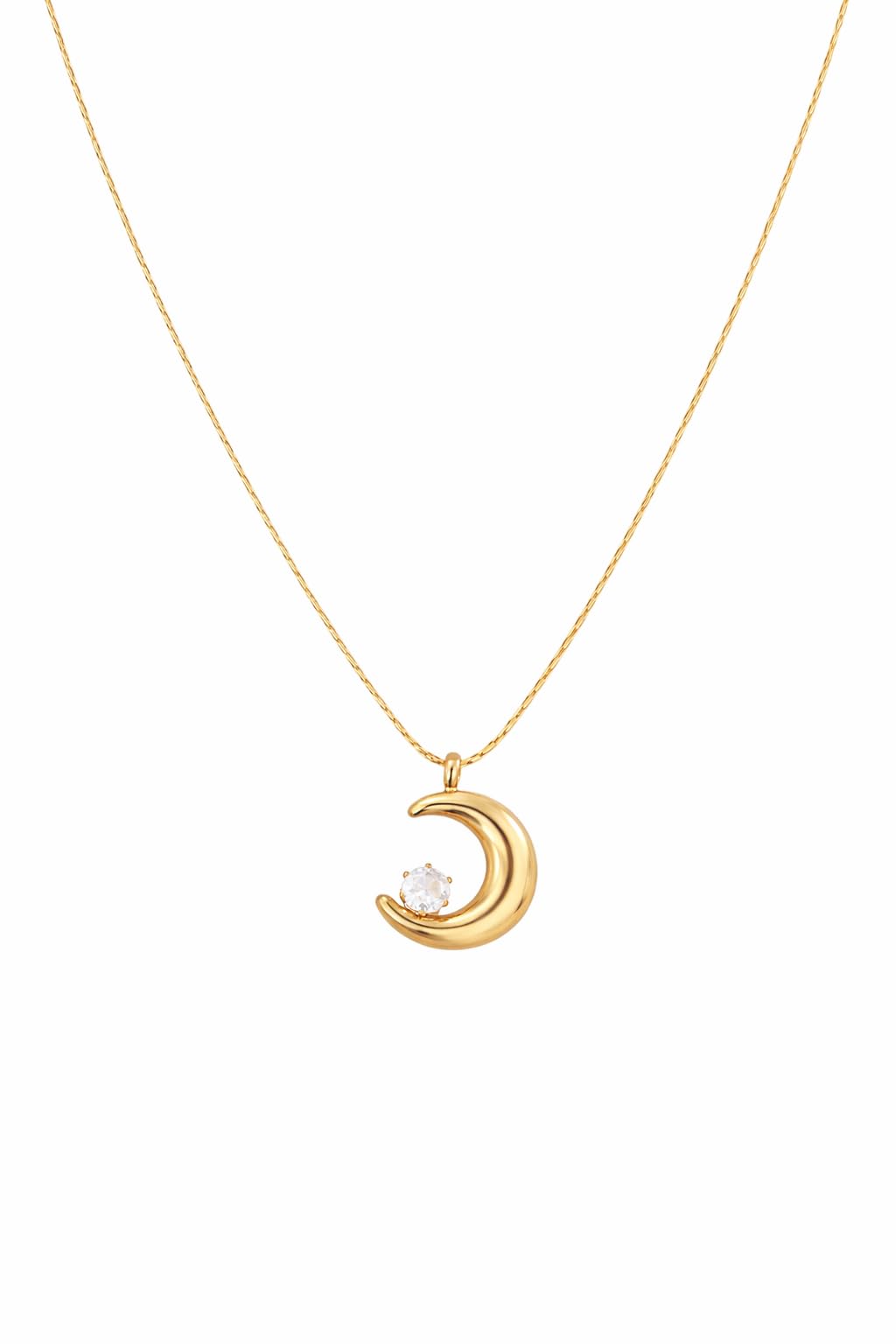 Ankaha 18K Gold Plated Crescent Moon Necklace for Women - Dainty Celestial Pendant with Pave Cubic Zirconia - Minimalist 16" + 2" Bead Chain - Hypoallergenic Jewelry Gift for Her-image-17