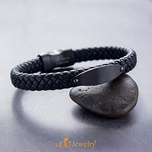 Pulsera trenzada de cuero con cierre magnético miniatura 4