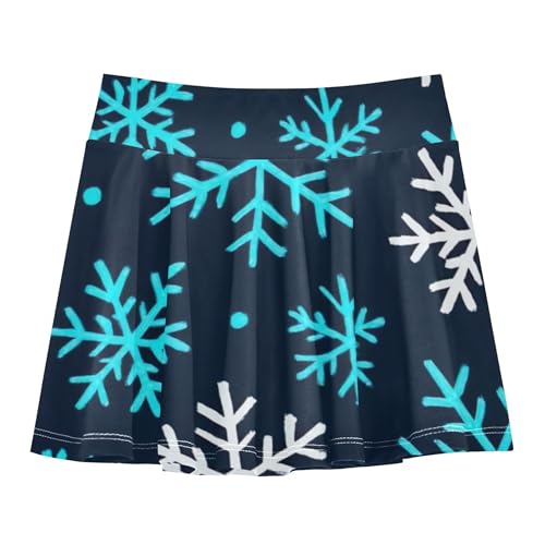 Athletic Shorts Girls Skorts Toddler Tennis Skirts Outfit Pleated Blue White Snowflakes Black 3t