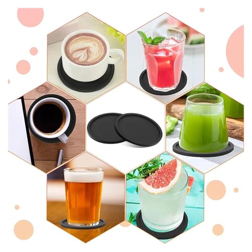 Sous-verres en silicone pour apéritif et café | 8 tapis de table ronds pour intérieur et jardin