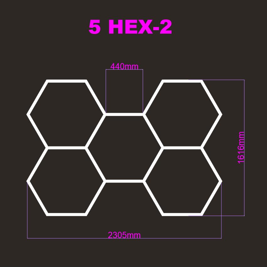 Hexagon Garage Lights, 3 Niveles de Ajuste de Brillo Led de 25 Paquetes, 216W, 25920LM, Luzes de Techo para Garaje, Centro Comercial, taller y Detallado de Coches