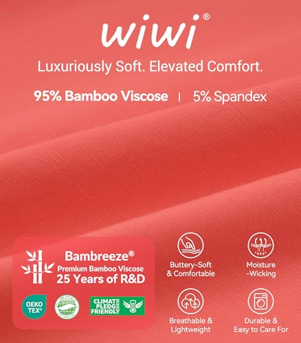 Image of WiWi Womens Pajamas Set Bamboo Viscose Super Soft Short Sleeve Top Ruffle Shorts Sleepwear Cooling Pj Sets S-XXL