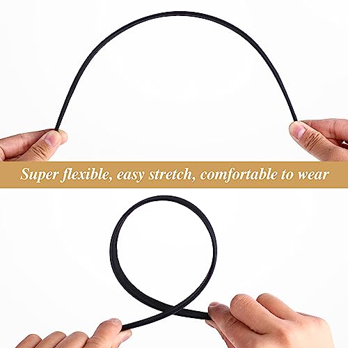 WLLHYF 2 Pieces Satin Headbands 1 Inch Wide Hard Head Band Fashion Solid Headband Anti-slip Plain Hair Bands Diy Hair Accessories for Women Girls Halloween Christmas Valentine's Day - Image 4