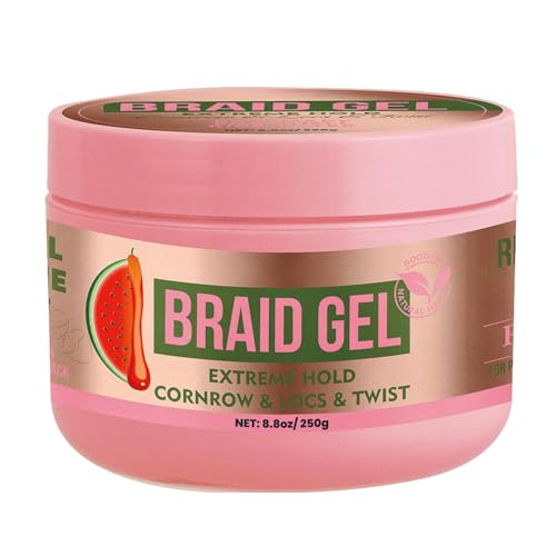 Gel Para Trenzados De Rastas, Gel De Peinado De Fijación Fuerte, Gel De Fijación Para El Cabello, Fórmula No Grasa, Ingredientes Humectantes, 250 G, Para Cabello