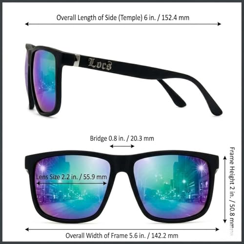 Image of Locs Men's Gangster Oversized Rectangular Horn Rim Sunglasses - 91055 & 91295 Series