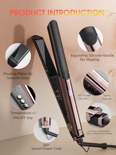 Plancha para cabello con ajuste de temperatura y diseño cerámico miniatura 3