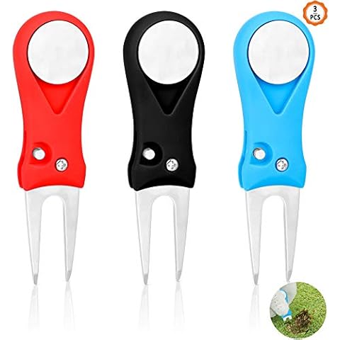 Yangfei Arreglapiques de Golf 3Pcs con Marcador de Bola Golf Cover