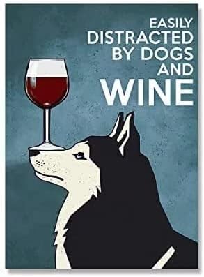 Amazon Co Jp ポスター ビール愛好家のためのキャンバスアート犬とワイン アートファッショナブルなインテリアイラスト壁紙 フレームなし 70 90cm ホーム キッチン