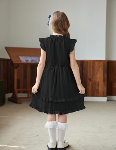 Arshiner Girls Summer Dresses Ruffle Sleeve A-Line Sundress Casual Elegant Dresses3