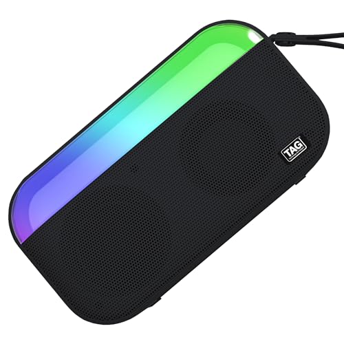 Image of TAG Ray 5W Portable Wireless Bluetooth Speaker with Dynamic Stereo Sound | Customizable RGB LED Lights | TWS Feature | Supports Micro SD Cards, FM, USB | Comes with Inbuilt Mic (Black)